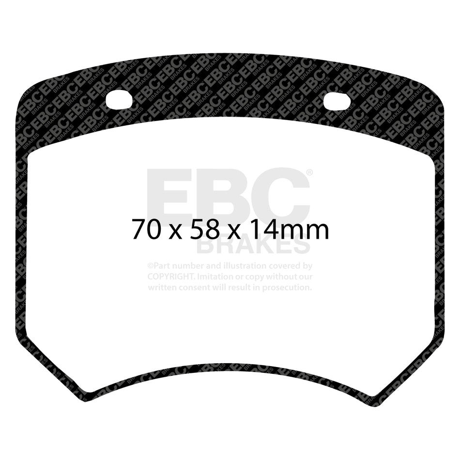 EBC Rear YellowStuff Brake Pads - TVR Cerbera / Austin Mini (DP4102R) — view 2