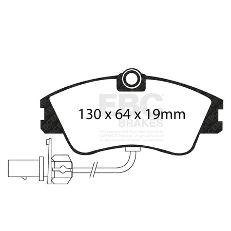 EBC Front Ultimax Brake Pads - Volkswagen Commercial Transporter (KOMBI)|camper / Volkswagen Caravelle (DP1030/2) — view 2