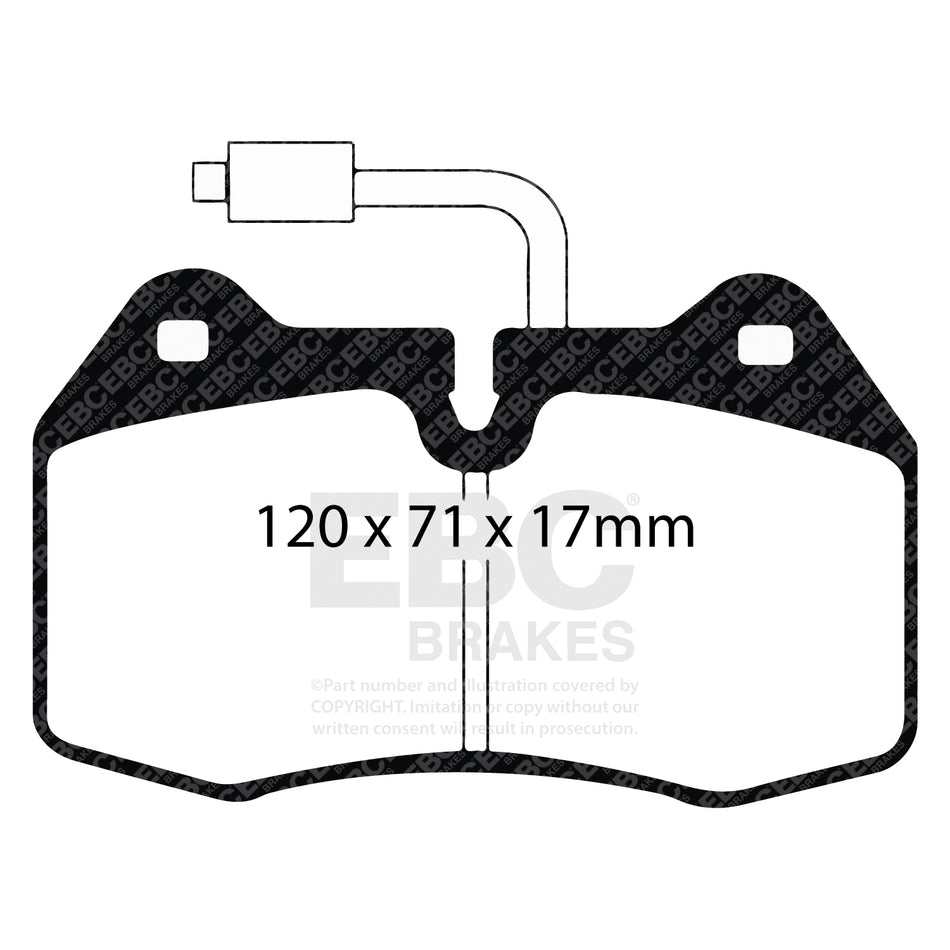 EBC Front YellowStuff Brake Pads - Ferrari 456 / Ferrari 575m (DP41032/2R) — view 2