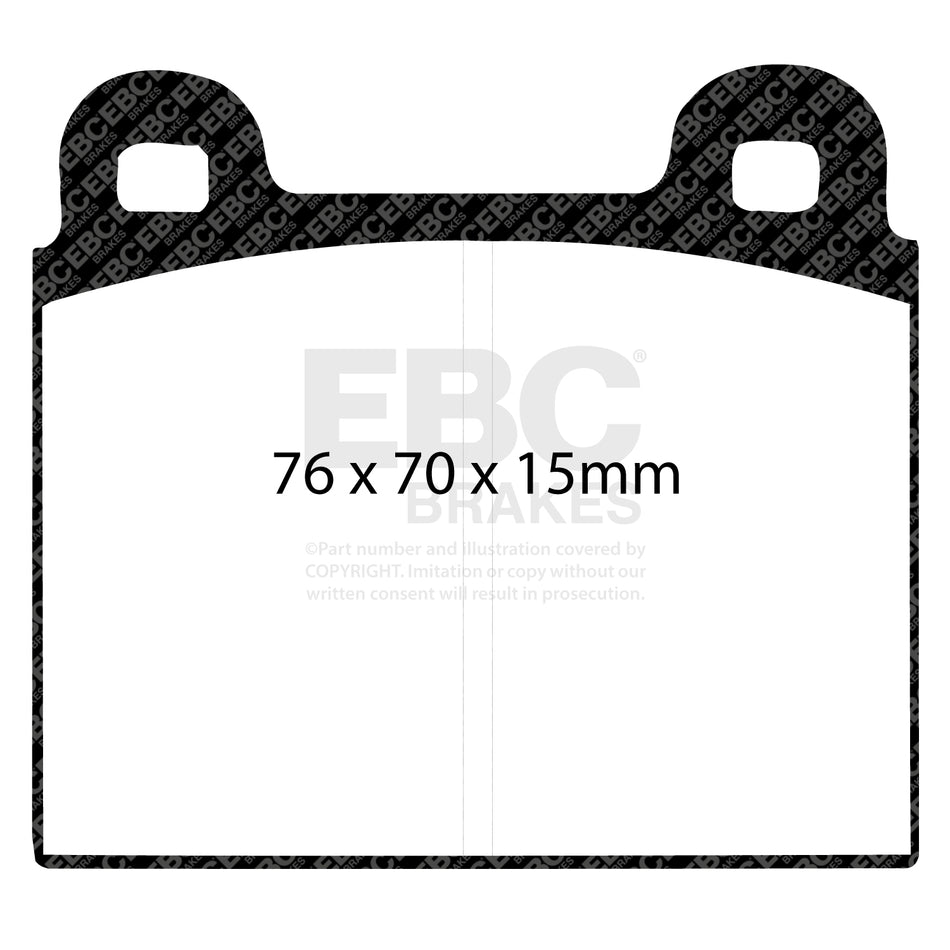 EBC Front YellowStuff Brake Pads - Volkswagen Commercial Transporter (KOMBI)|camper / Mercedes-Benz W115 (DP4103R) — view 2