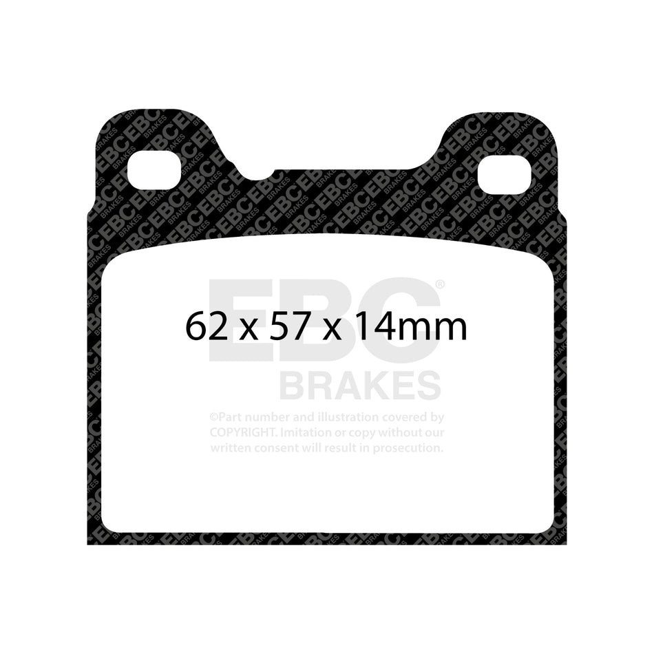 EBC Rear YellowStuff Brake Pads - Volvo 740 / Volvo 760 (DP41043R) — view 2