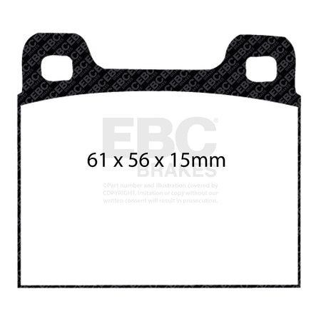 EBC Rear YellowStuff Brake Pads - Mercedes-Benz W123 / Volvo 240 (DP4104R) — view 2