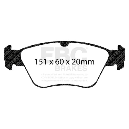 EBC Front Ultimax Brake Pads - Mercedes-Benz E-Class (W210) / Mercedes-Benz SLK (R170) (DP1055) — view 2