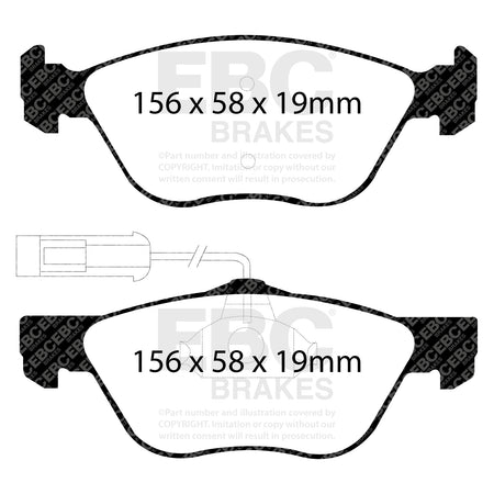 EBC Front Ultimax Brake Pads - Alfa Romeo 147 / Alfa Romeo 156 (DP1061) — view 2