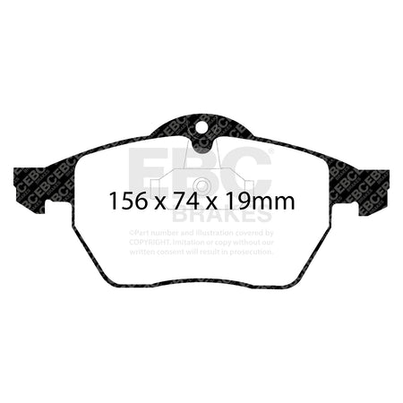 EBC Front YellowStuff Brake Pads - Opel Vectra / Vauxhall Vectra (DP41062R) — view 2
