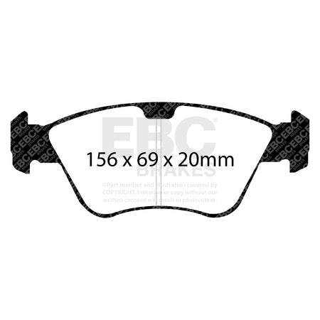 EBC Front RedStuff Brake Pads - Mercedes-Benz E-Class (W210) / Mercedes-Benz E-Class (T210) (DP31075C) — view 2