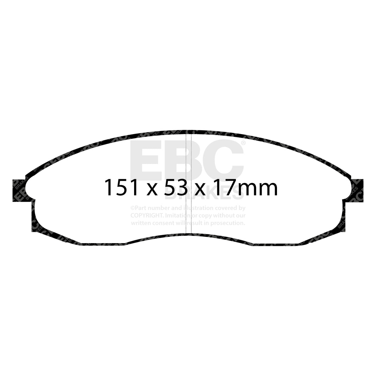 EBC Front RedStuff Brake Pads - Nissan Skyline (R33) / Nissan Skyline (R34) (DP31082C) — view 2