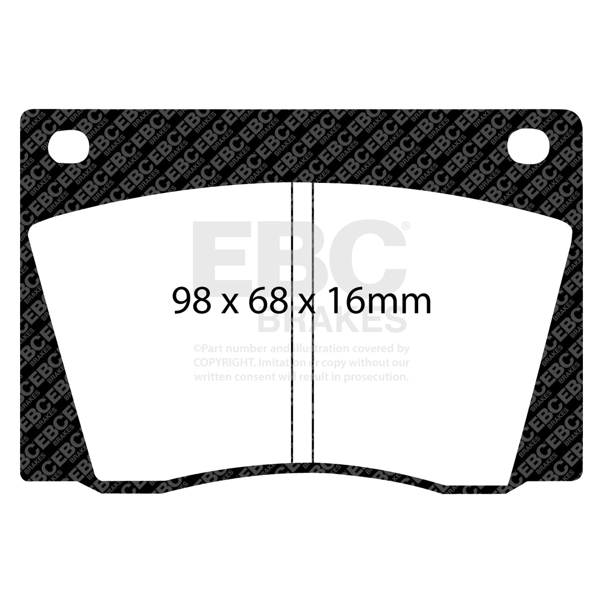 EBC Front YellowStuff Brake Pads - Reliant Scimitar GTE / Mercedes-Benz W111 (DP4108R) — view 2