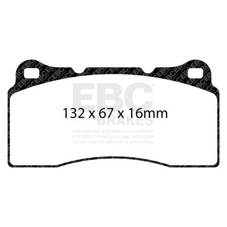 EBC Rear Racing RP-X Brake Pads - Audi R8 / Nissan GT-R (R35) (DP81110RPX) — view 2