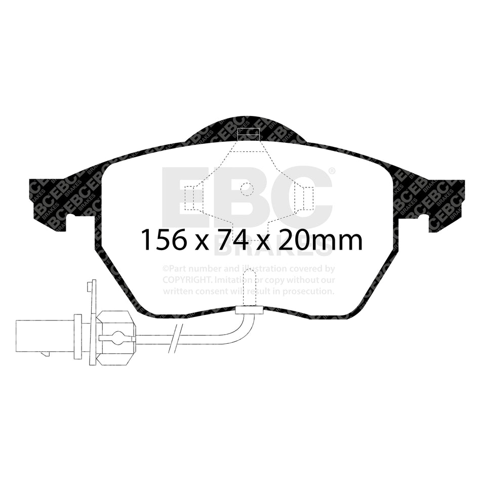 EBC Front RedStuff Brake Pads - Audi A6 quattro / Audi A6 quattro Avant (DP31114C) — view 2