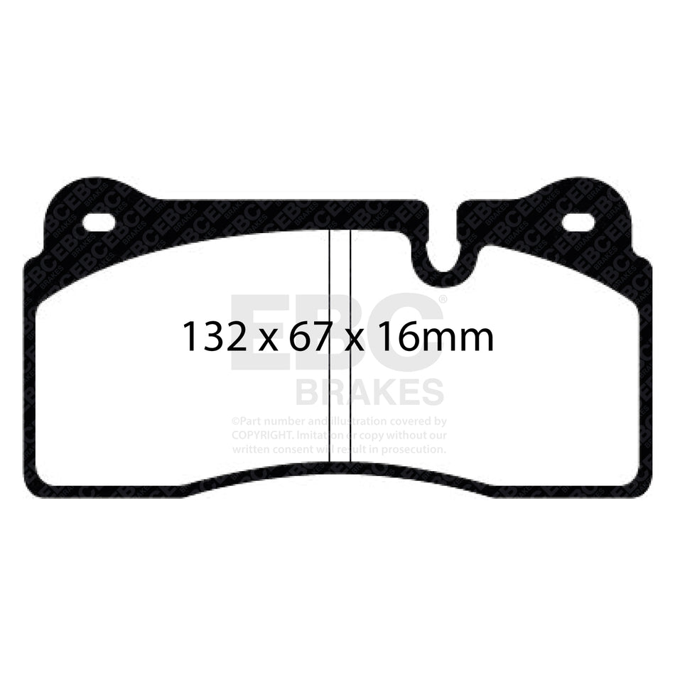 EBC Rear YellowStuff Brake Pads - Audi R8 / Lamborghini Gallardo (DP41127R) — view 2