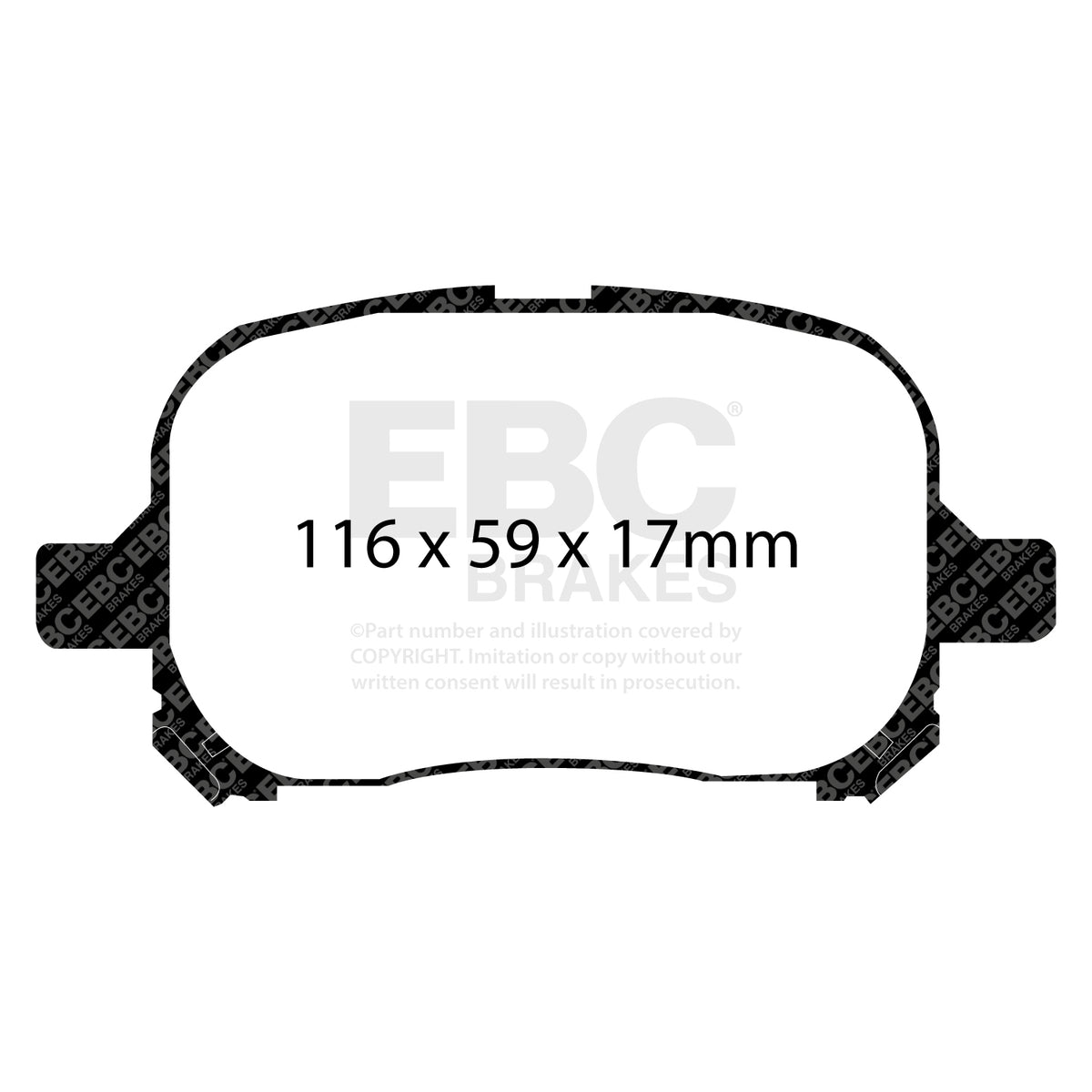 EBC Front Ultimax Brake Pads - Toyota Camry / Toyota Harrier (DP1133) — view 2