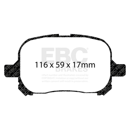 EBC Front Ultimax Brake Pads - Toyota Camry / Toyota Harrier (DP1133) — view 2