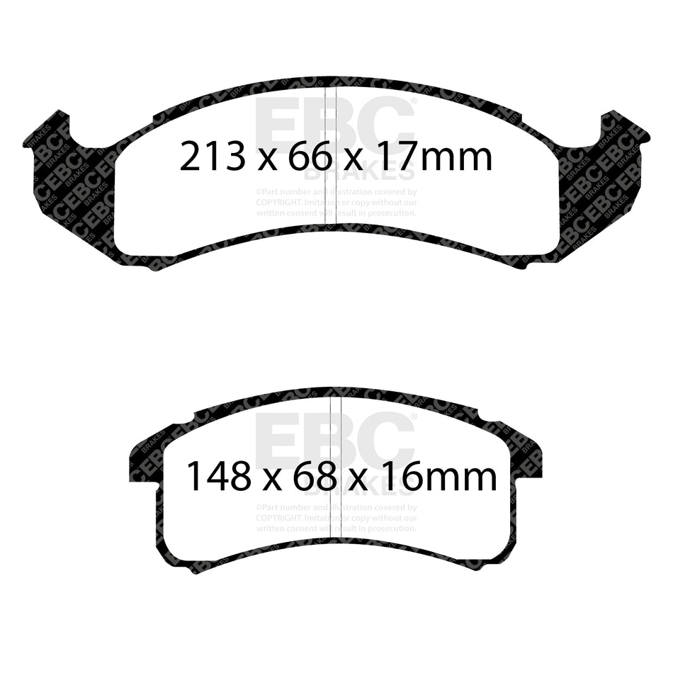 EBC Front YellowStuff Brake Pads - Pontiac Firebird / Chevrolet Camaro (4th Gen) (DP41142R) — view 2