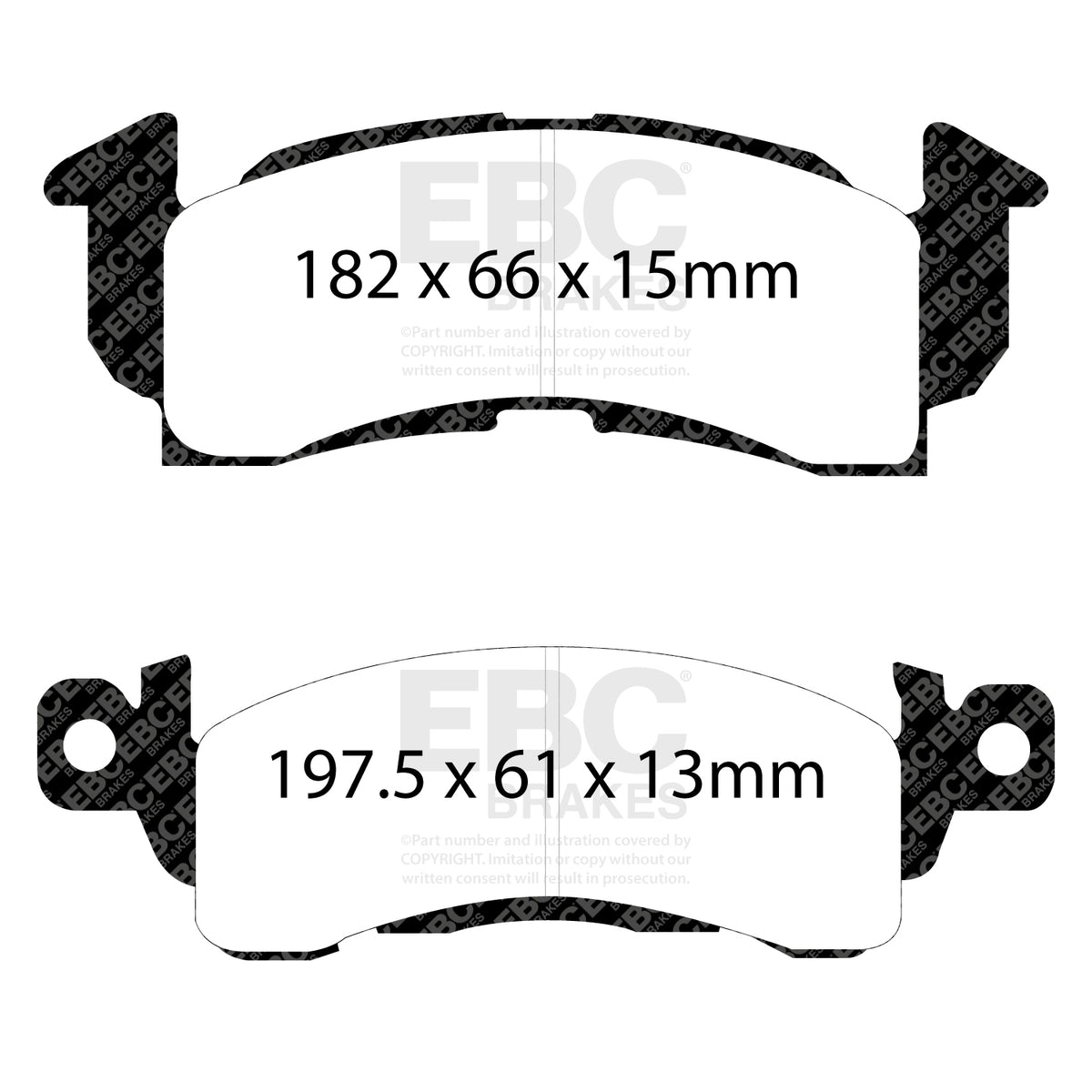 EBC Front YellowStuff Brake Pads - Pontiac Firebird / Chevrolet Camaro (2nd Gen) (DP41145R) — view 2