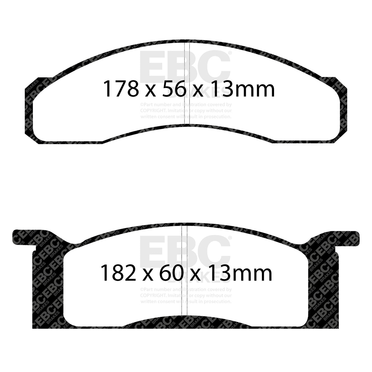 EBC Front RedStuff Brake Pads - Ford Mustang (1st Generation) (DP31158C) — view 2