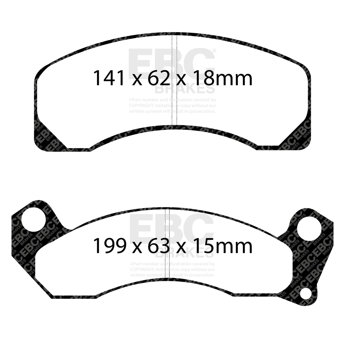 EBC Front YellowStuff Brake Pads - Ford Mustang (3rd Generation) (DP41166R) — view 2