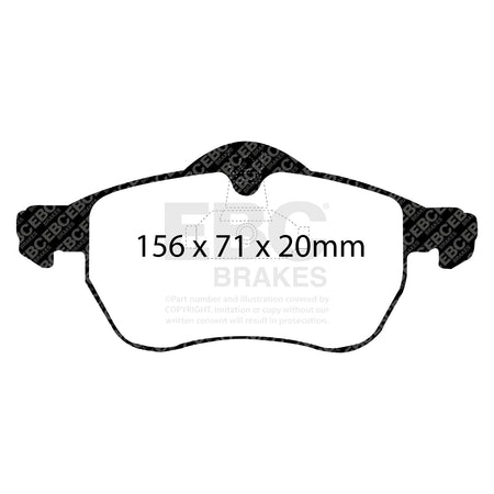 EBC Front GreenStuff Brake Pads - Vauxhall Astra (G) / Opel Astra (G) (DP21183) — view 2