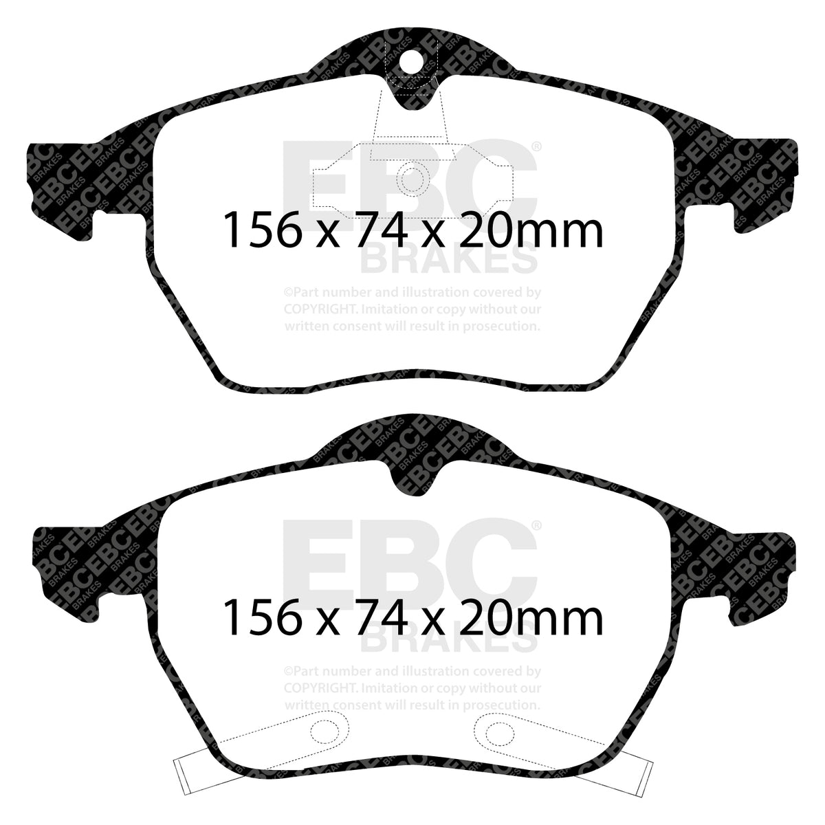 EBC Front RedStuff Brake Pads - Saab 9|3 / Saab 9|5 (DP31187C) — view 2