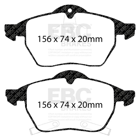 EBC Front Ultimax Brake Pads - Saab 9|3 / Saab 9|5 (DP1187) — view 2