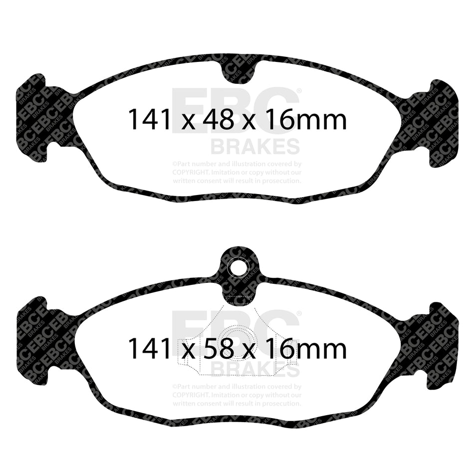 EBC Rear RedStuff Brake Pads - Jaguar XK8 / Jaguar XJ8 (DP31198C) — view 2
