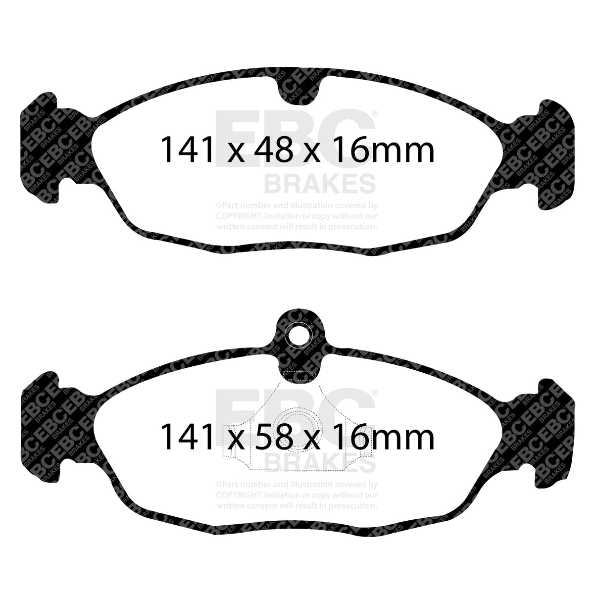 EBC Rear Ultimax Brake Pads - Jaguar XK8 / Jaguar XJ8 (DP1198) — view 2