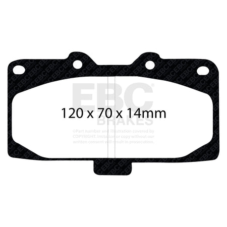 EBC Front YellowStuff Brake Pads - Subaru Impreza / Nissan (australia And New Zealand) Skyline (DP41200R) — view 2