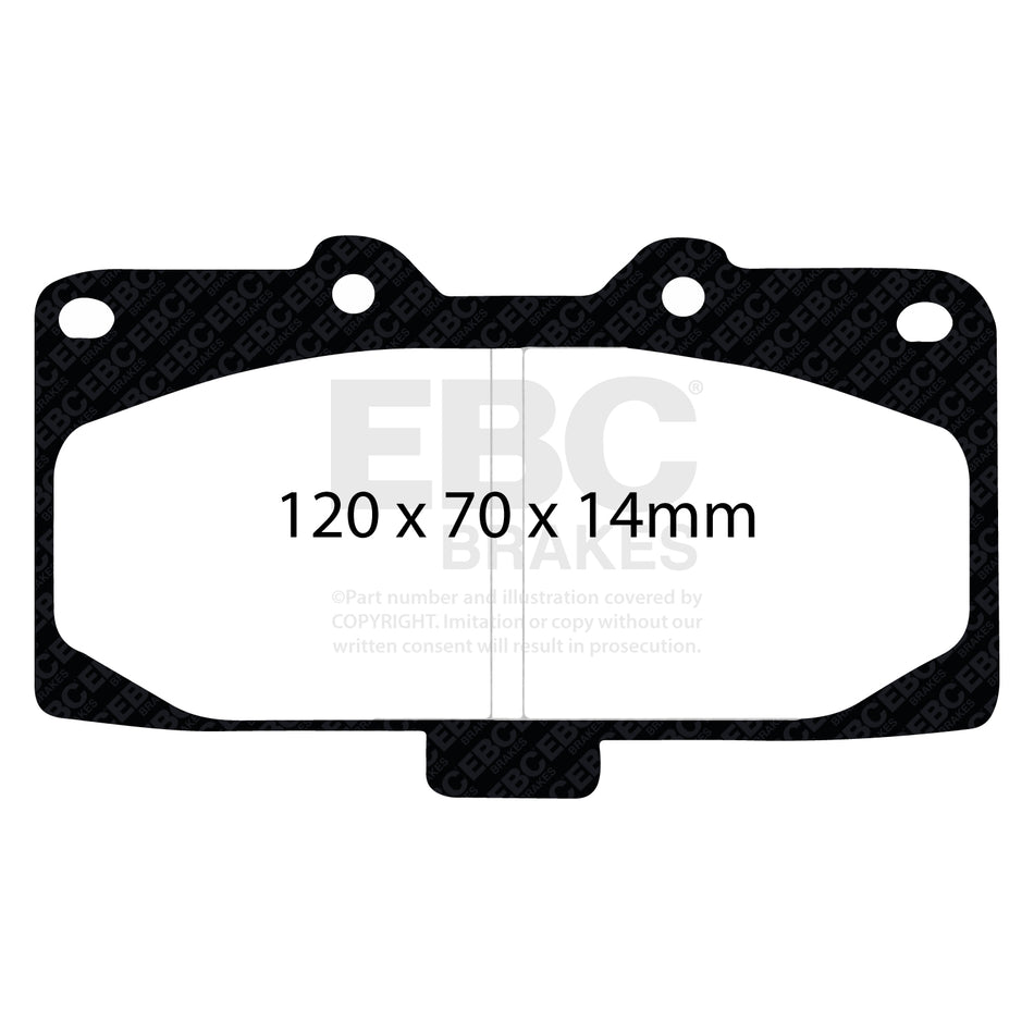 EBC Front YellowStuff Brake Pads - Subaru Impreza / Nissan (australia And New Zealand) Skyline (DP41200R) — view 2