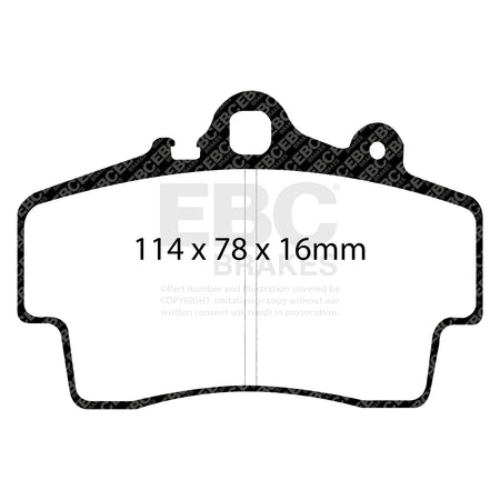 EBC Front YellowStuff Brake Pads - Porsche Boxster (986) / Porsche Boxster (987) (DP41207R) — view 2