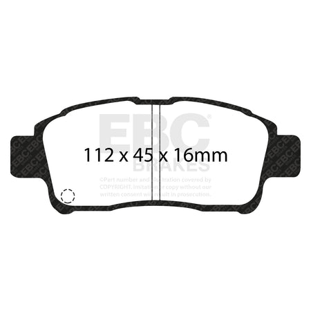 EBC Front GreenStuff Brake Pads - Toyota Yaris (XP10) (DP21225) — view 2