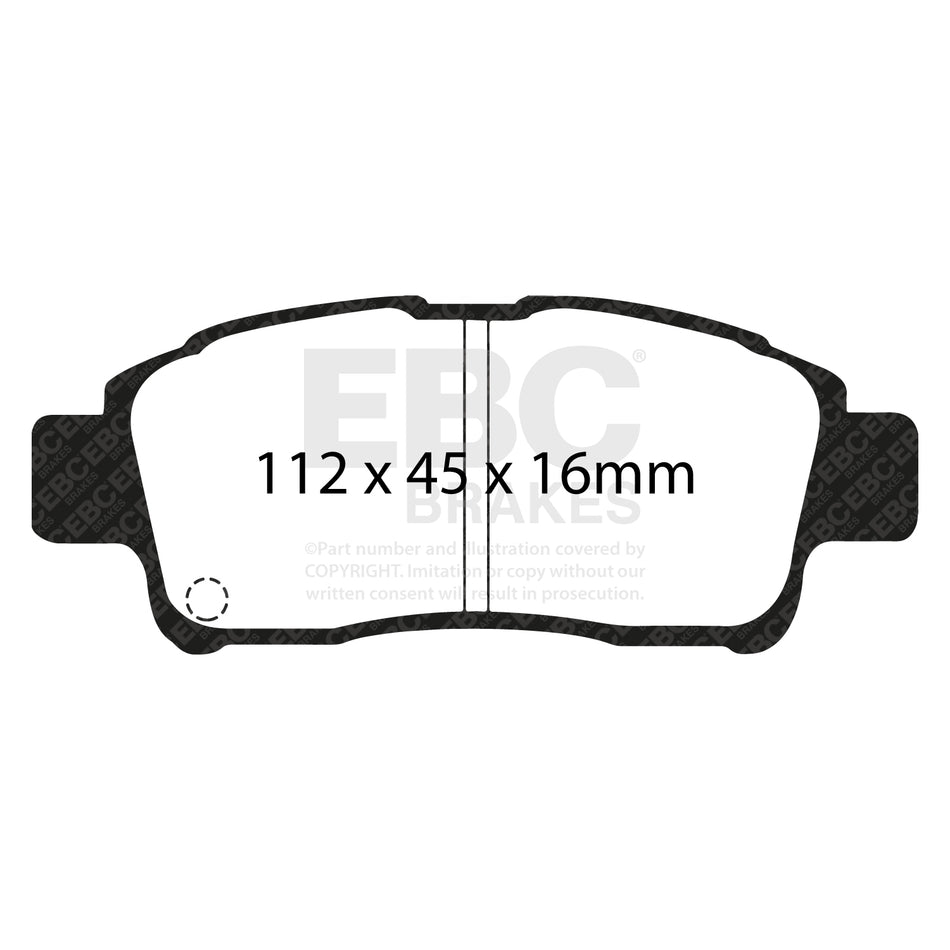 EBC Front Ultimax Brake Pads - Toyota Yaris (XP10) (DP1225) — view 2