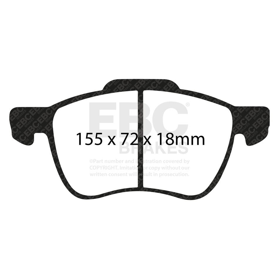 EBC Front YellowStuff Brake Pads - Volvo V70 / Volvo S80 (DP41229R) — view 2