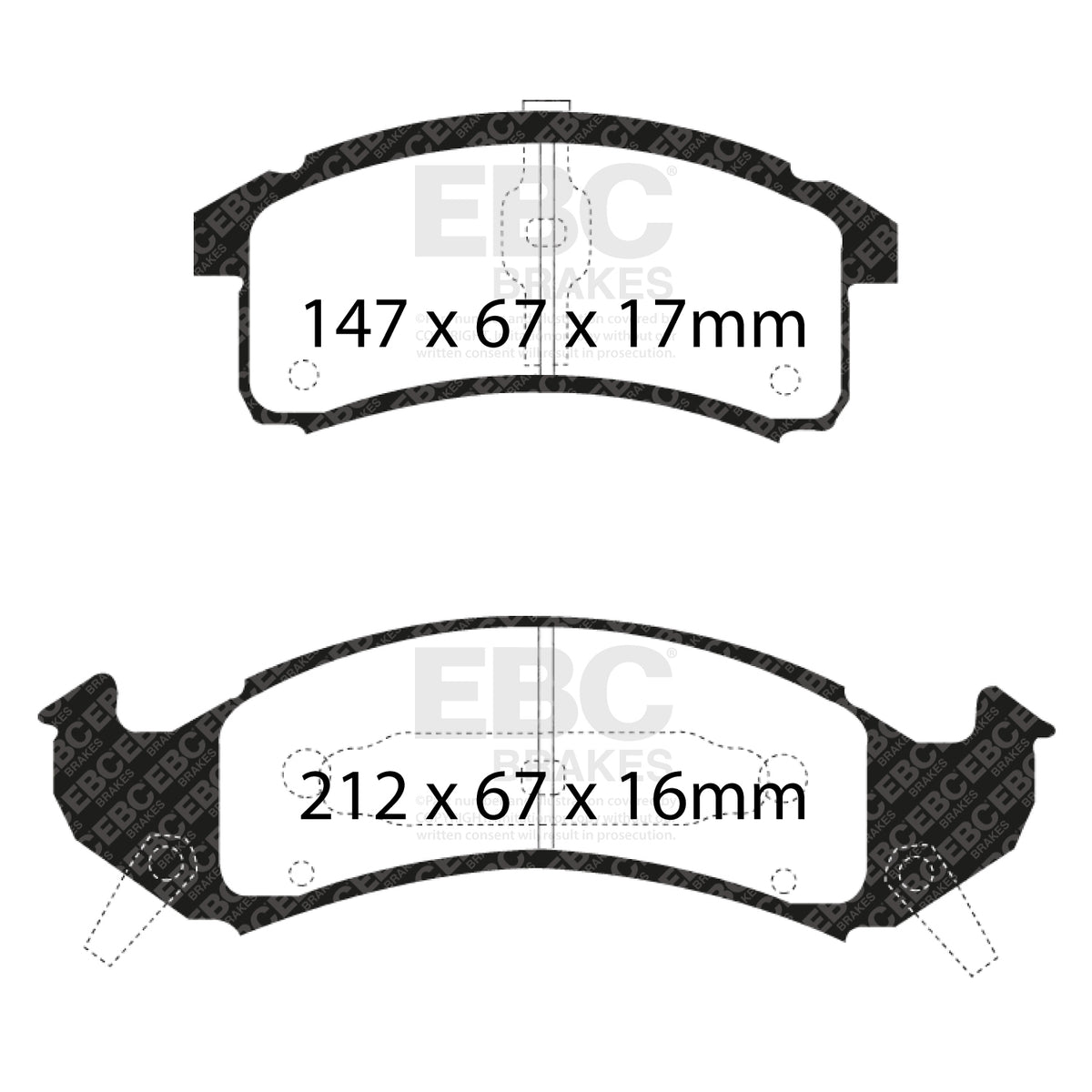 EBC Front YellowStuff Brake Pads - Chevrolet Camaro (4th Gen) / Pontiac Firebird (DP41271R) — view 2