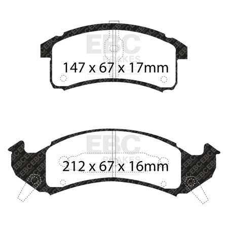 EBC Front YellowStuff Brake Pads - Chevrolet Camaro (4th Gen) / Pontiac Firebird (DP41271R) — view 2
