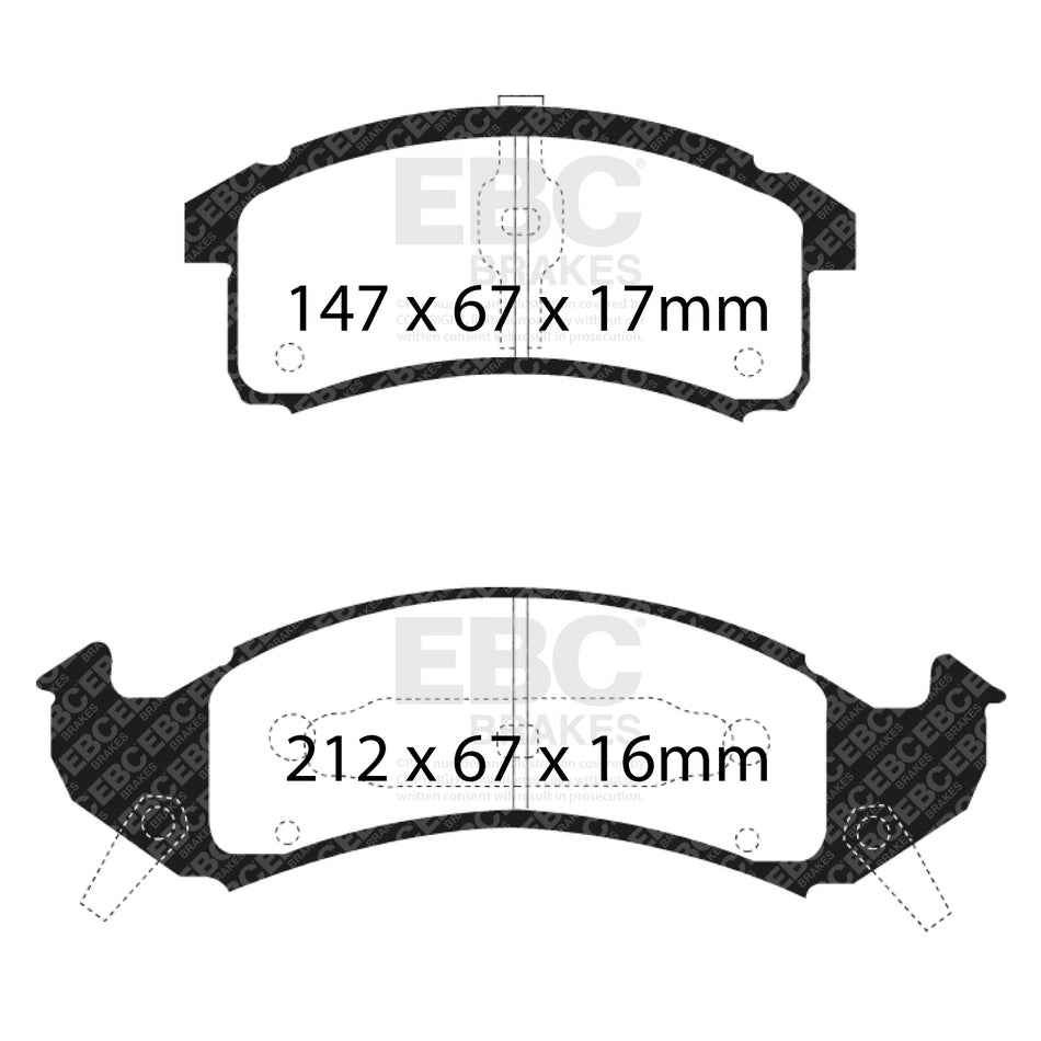 EBC Front YellowStuff Brake Pads - Chevrolet Camaro (4th Gen) / Pontiac Firebird (DP41271R) — view 2