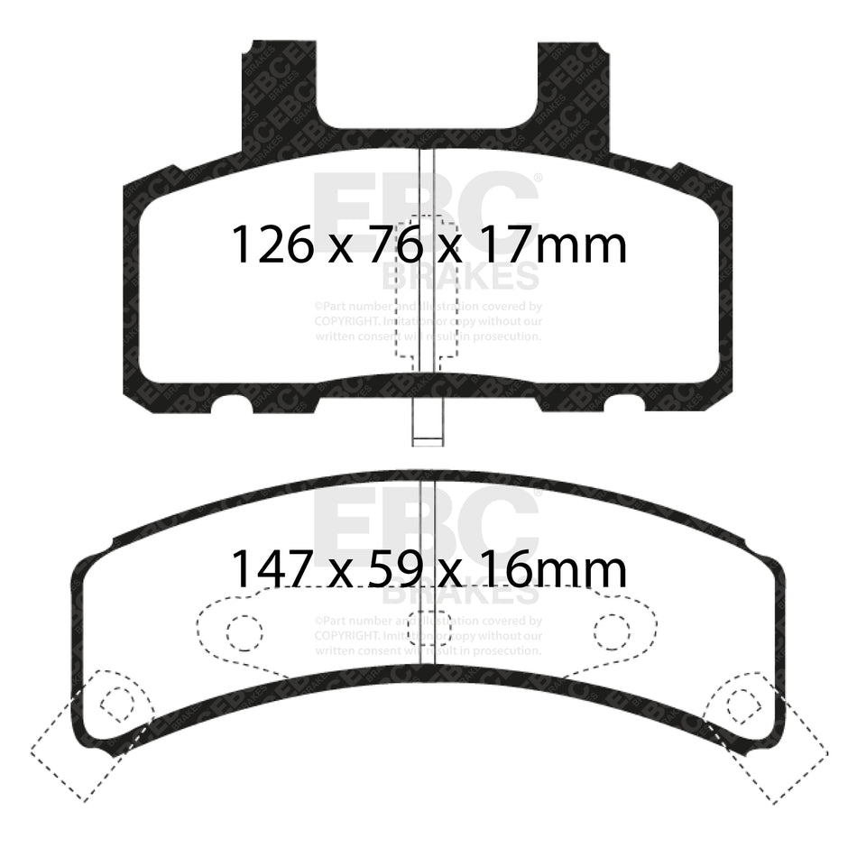 EBC Front GreenStuff Brake Pads - Chevrolet Astro / Chevrolet Tahoe (DP61273) — view 2