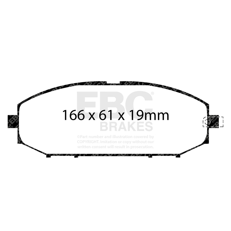 EBC Front YellowStuff Brake Pads - Nissan Patrol (DP41280R) — view 2