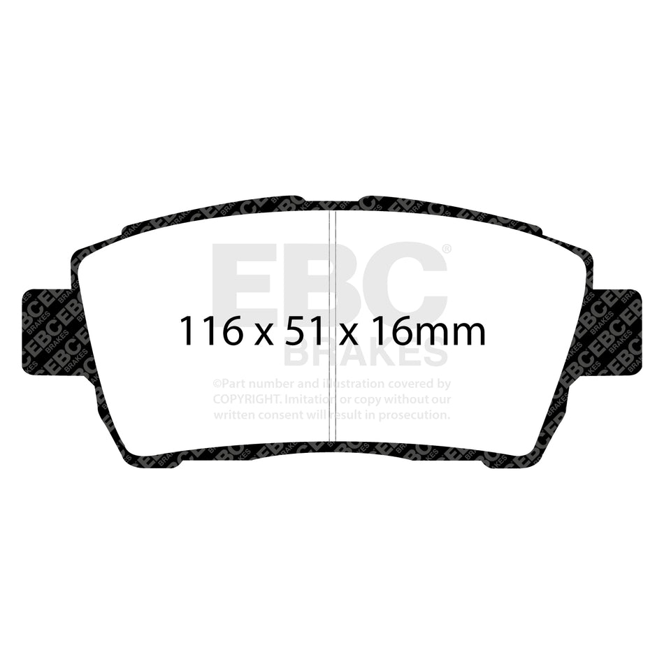 EBC Front YellowStuff Brake Pads - Toyota Yaris (XP10) / Toyota Will (DP41295R) — view 2