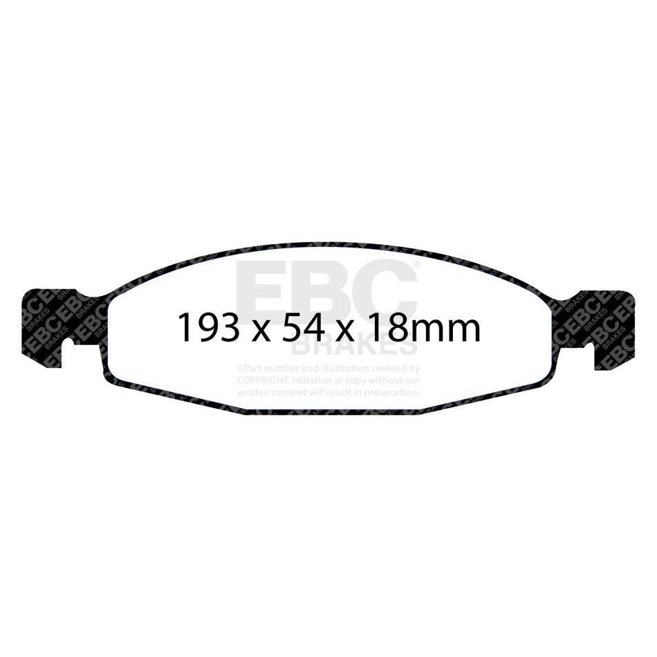 EBC Front YellowStuff Brake Pads - Jeep Grand Cherokee (DP41312R) — view 2