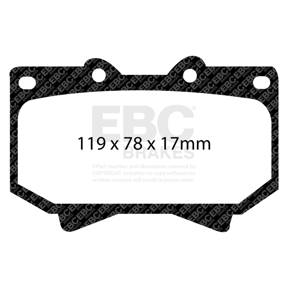 EBC Front YellowStuff Brake Pads - Toyota Sequoia (DP41319R) — view 2
