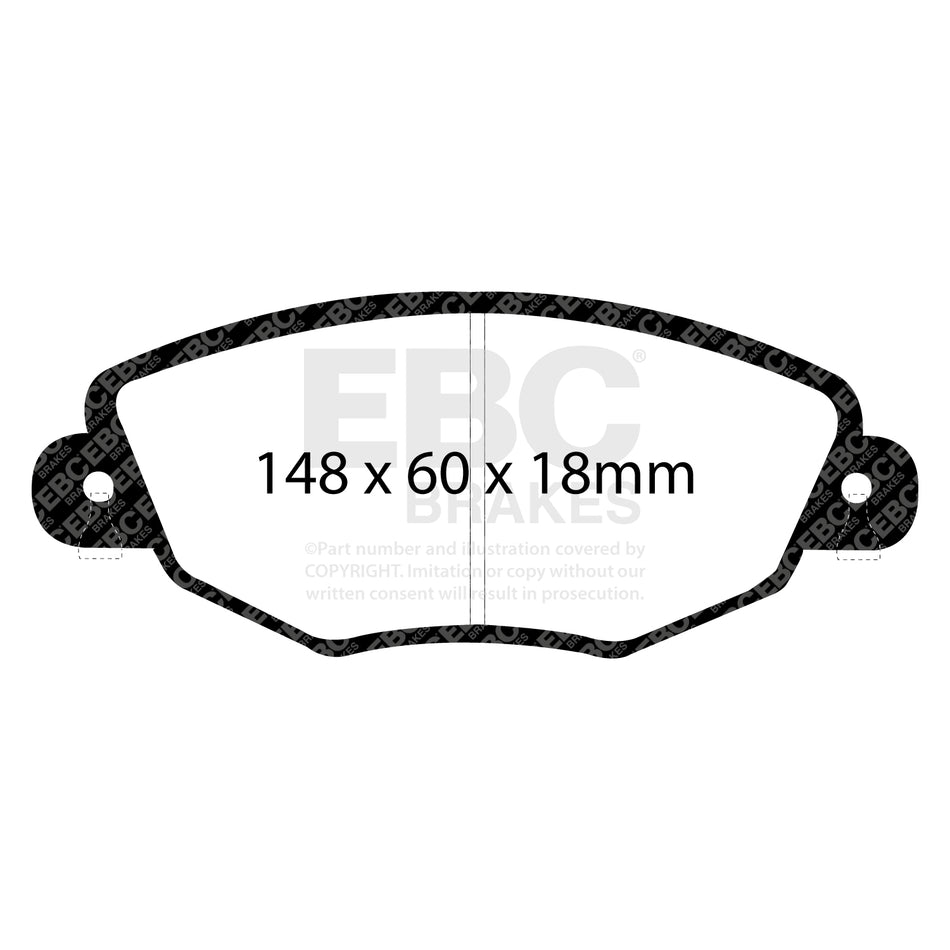 EBC Front YellowStuff Brake Pads - Ford Mondeo / Jaguar X Type (DP41322R) — view 2