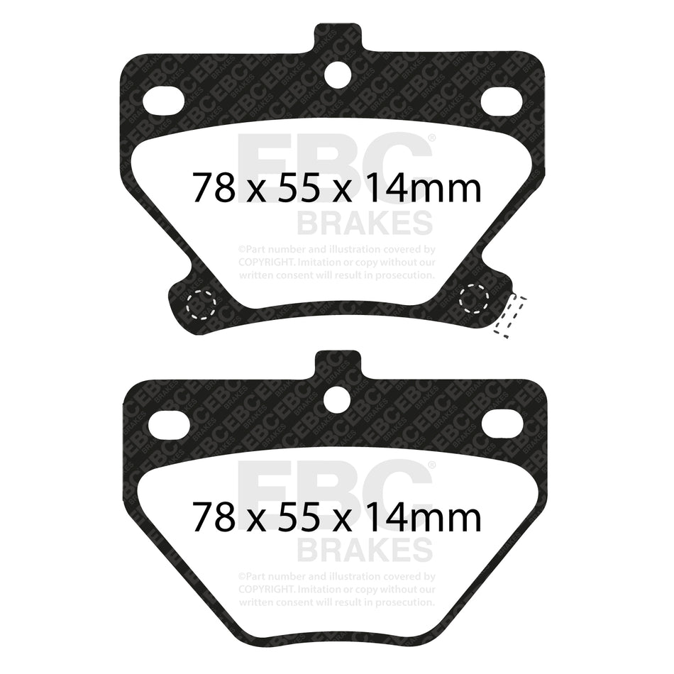 EBC Rear YellowStuff Brake Pads - Toyota Yaris (XP10) / Toyota Celica (DP41326R) — view 2