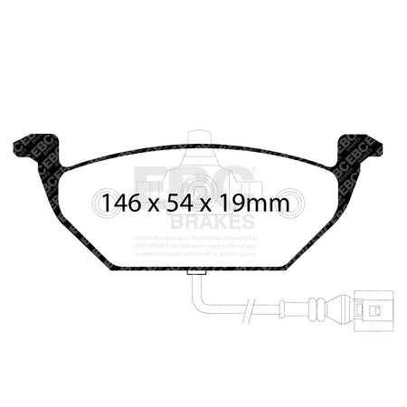 EBC Front GreenStuff Brake Pads - Volkswagen Golf / Skoda Octavia (1Z) (DP21329) — view 2