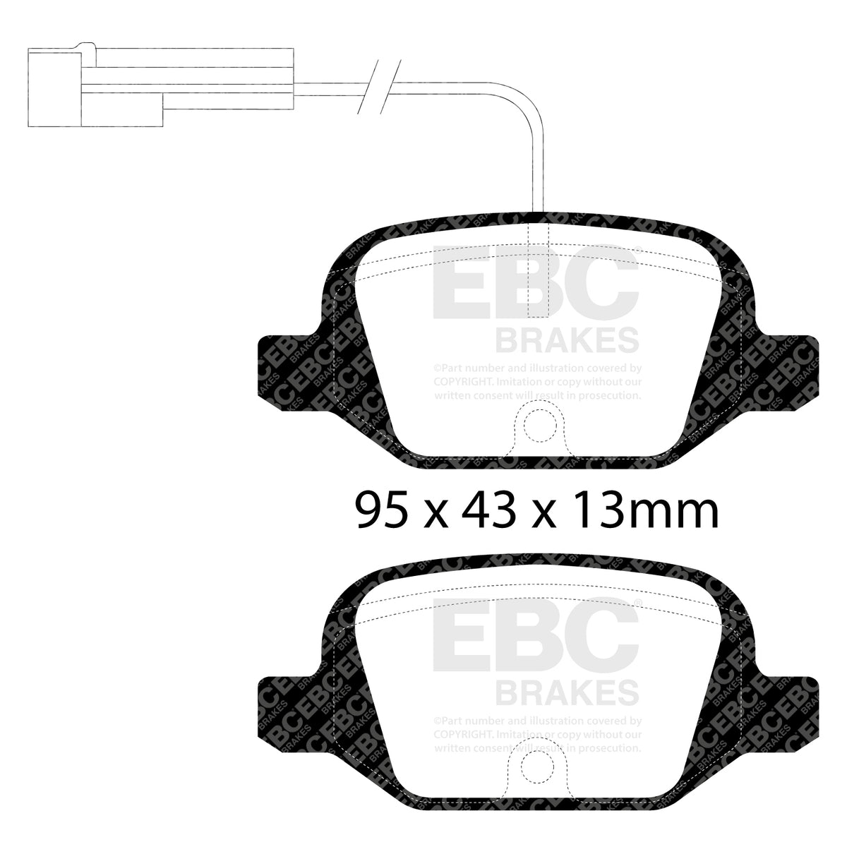 EBC Rear GreenStuff Brake Pads - Abarth 595 / Abarth 500 (DP21338/2) — view 2