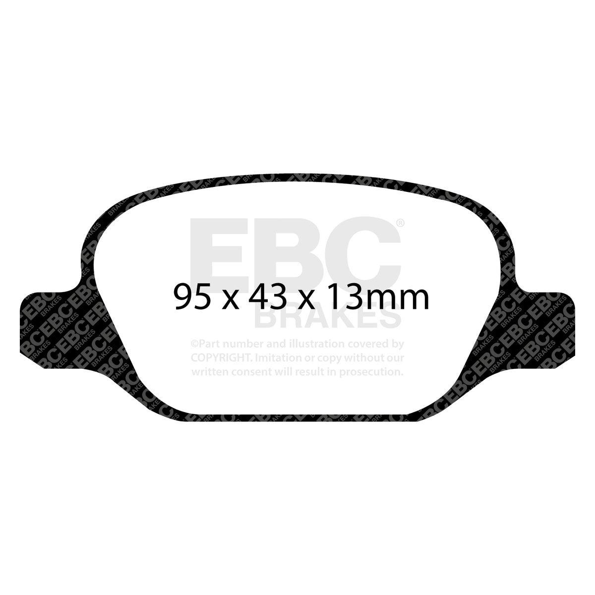 EBC Rear YellowStuff Brake Pads - Fiat Doblo / Abarth 500 (DP41338R) — view 2