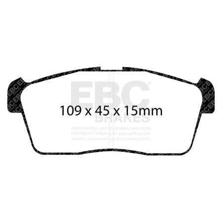 EBC Front YellowStuff Brake Pads - Daihatsu Sirion / Toyota Bb (DP41344R) — view 2