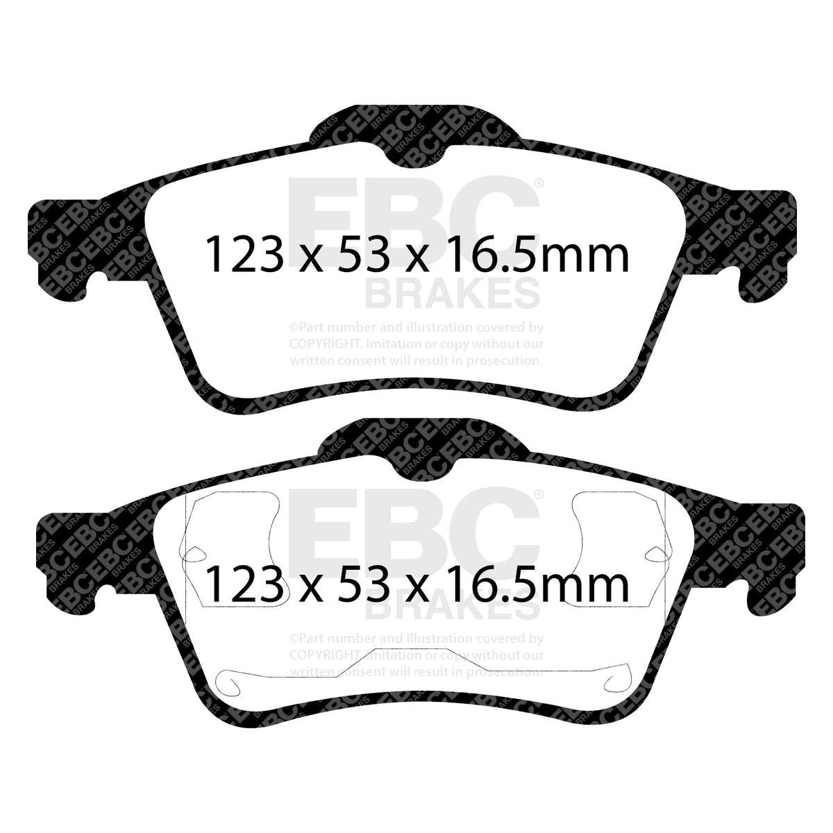 EBC Rear YellowStuff Brake Pads - Renault Laguna 2 / Opel Vectra (DP41354R) — view 2