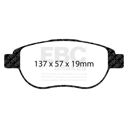 EBC Front Ultimax Brake Pads - Peugeot 307 / Citroen Xsara Picasso (DP1375) — view 2