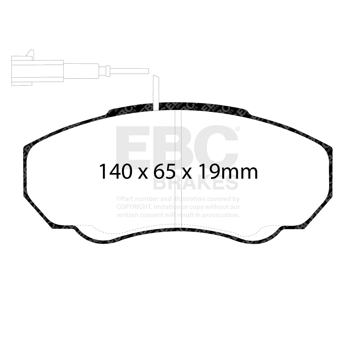 EBC Front Ultimax Brake Pads - Fiat Commercial Ducato / Citroen Commercial Jumper (Q14) (DP1380) — view 2