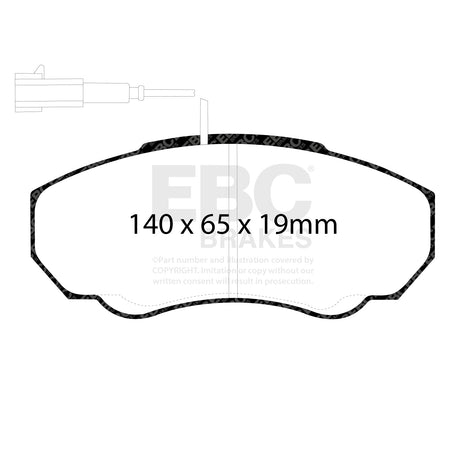 EBC Front Ultimax Brake Pads - Fiat Commercial Ducato / Citroen Commercial Jumper (Q14) (DP1380) — view 2